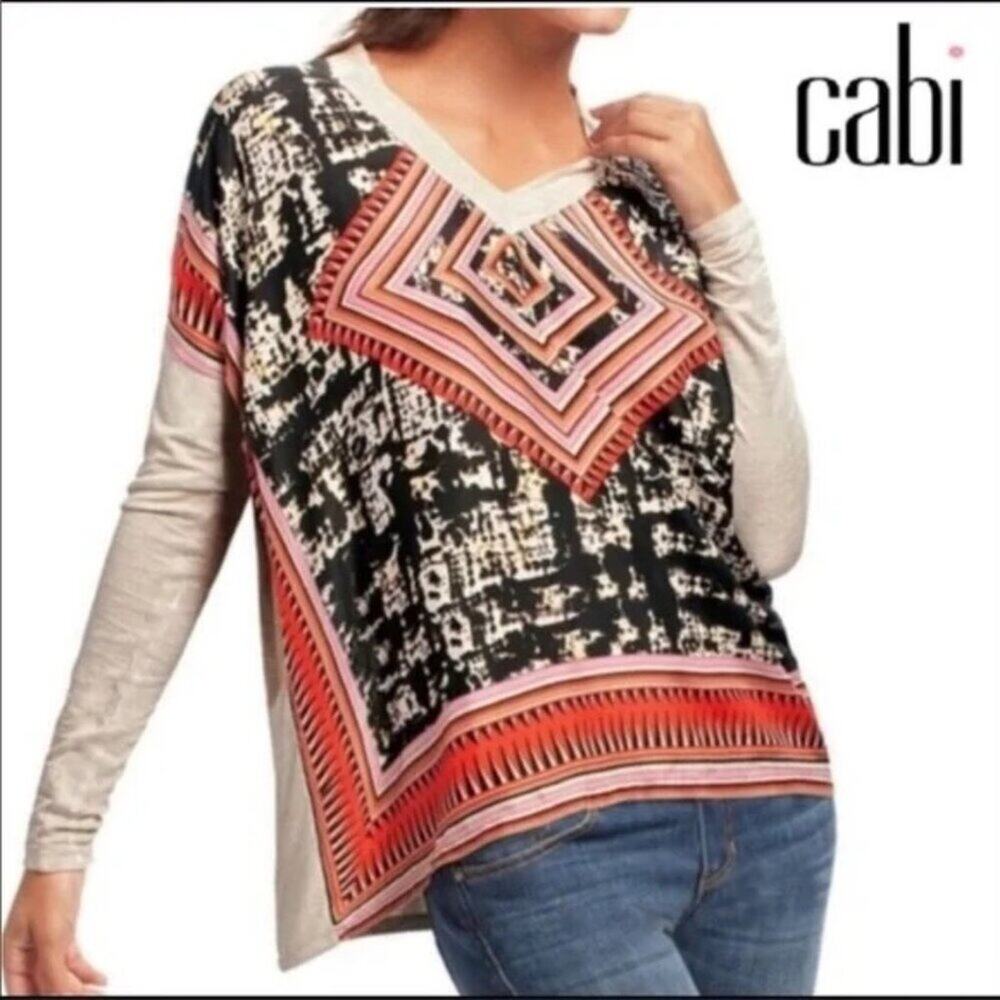 Cabi | Aztec Print Long Sleeve Top size Medium style 768